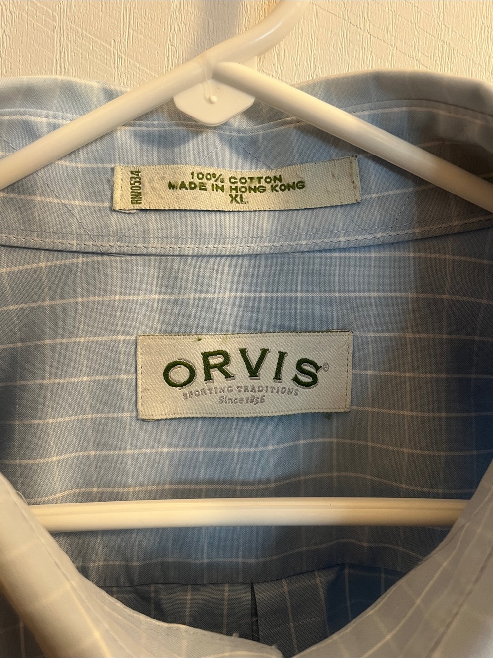Orvis Light Blue Windowpane Dress Shirt - Picture 8 of 8